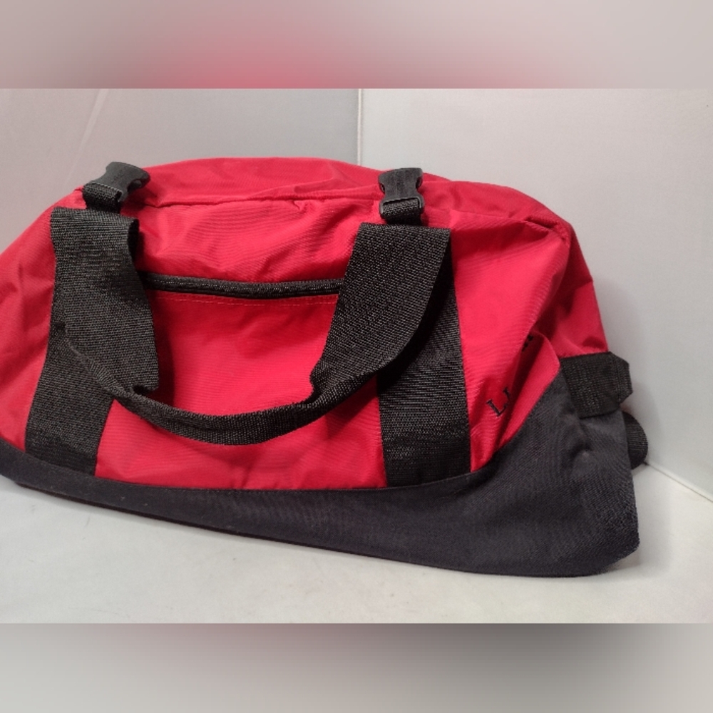 L.L. Bean Adventure Duffel Bag Red Black  Travel Gym Bag Camping Overnight A34
